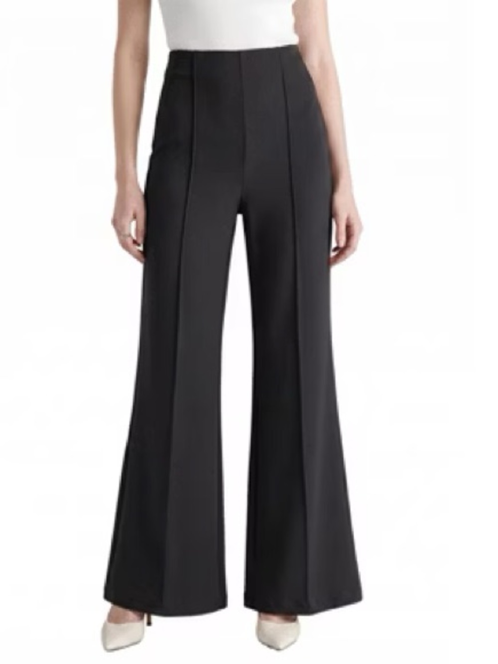 New OGL Black High-Waist Wide leg Flare Travel Pants  Size S